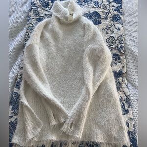 Aerie Soft White Cowl Neck Sweater